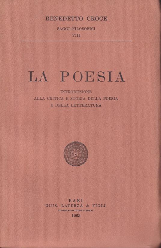 La poesia. Introduzione alla critica e alla storia della poesia e della letteratura - Benedetto Croce - copertina