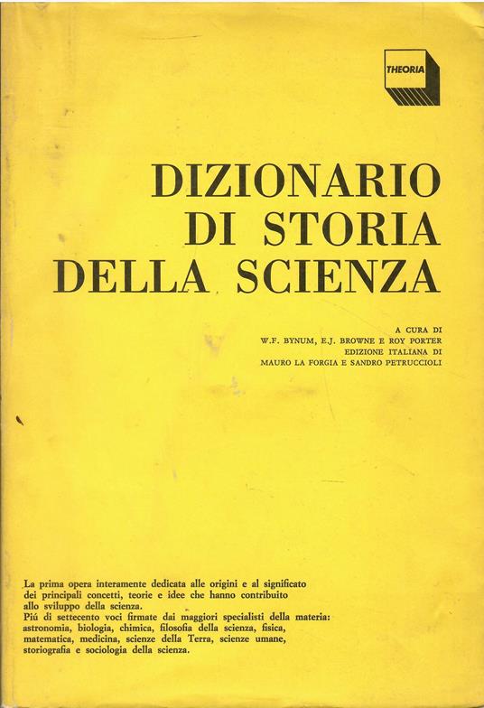 Dizionario di storia della scienza - copertina