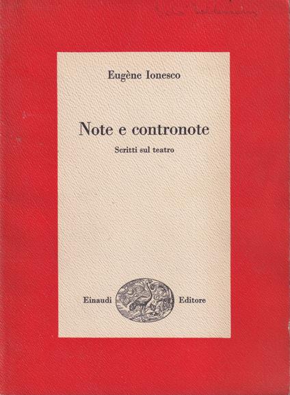 Note e contronote - Eugène Ionesco - copertina