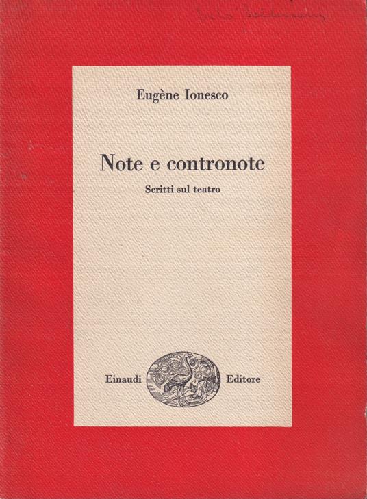 Note e contronote - Eugène Ionesco - copertina