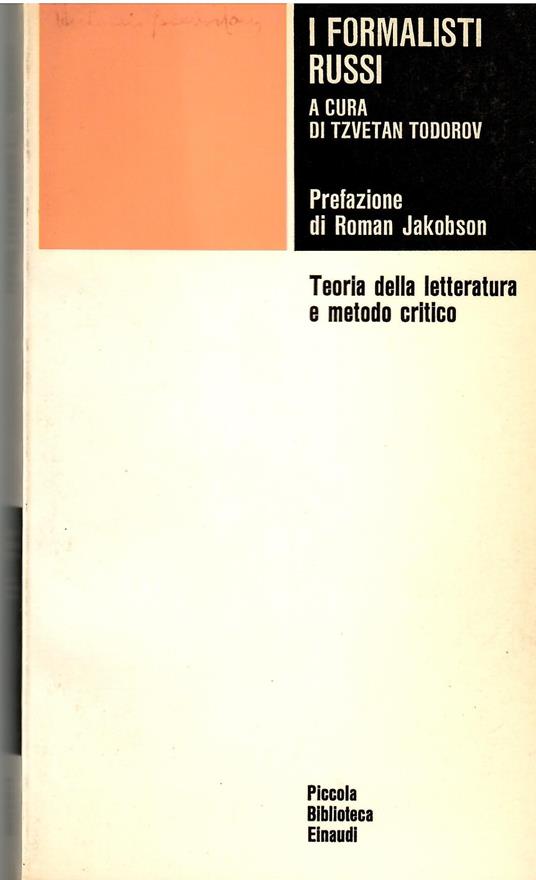 I formalisti russi. Teoria della letteratura e metodo critico - Tzvetan Todorov - copertina
