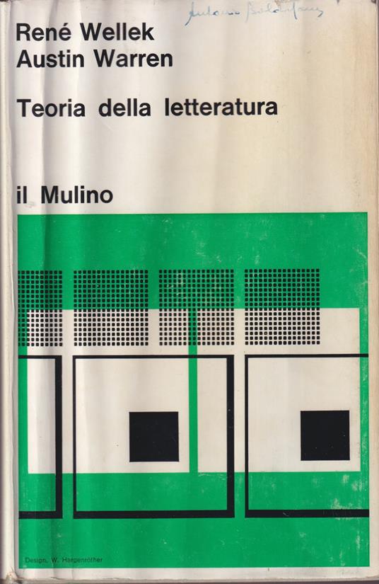 Teoria della letteratura - René Wellek - copertina