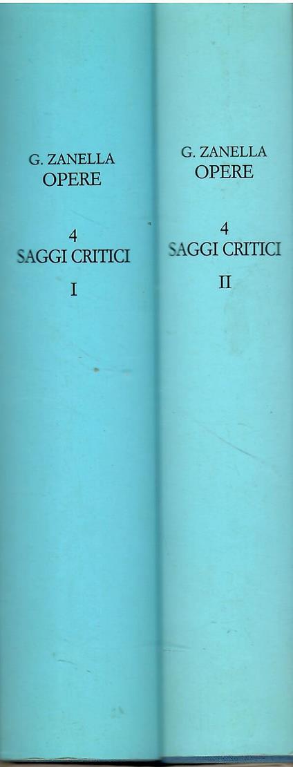 Saggi critici - Giacomo Zanella - copertina