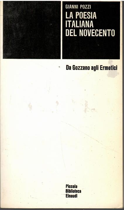La poesia italiana del Novecento - Gianni Pozzi - copertina