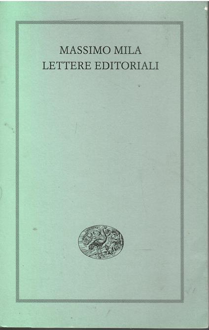 Lettere editoriali - Massimo Mila - copertina