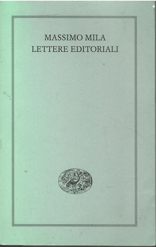 Lettere editoriali - Massimo Mila - copertina