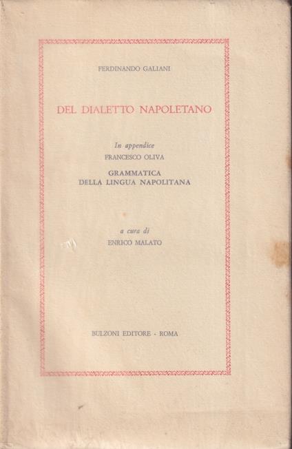 Del dialetto napoletano - Ferdinando Galiani - copertina