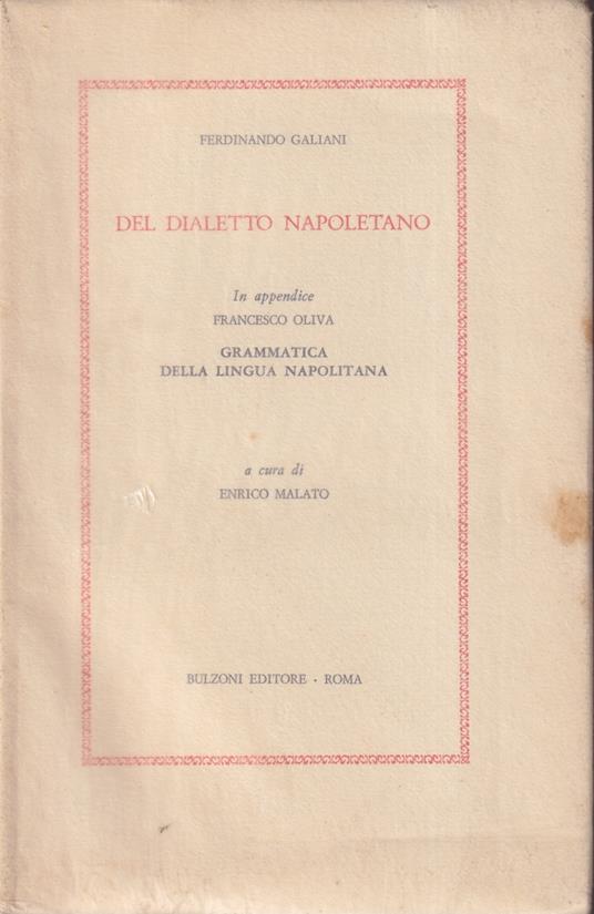 Del dialetto napoletano - Ferdinando Galiani - copertina