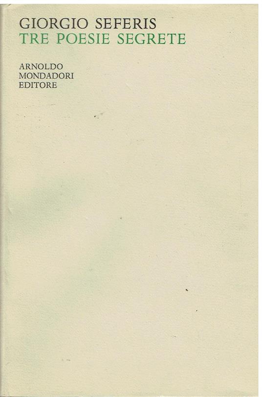 Tre poesie segrete - Giorgio Seferis - copertina