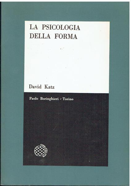 La psicologia della forma - David Katz - copertina