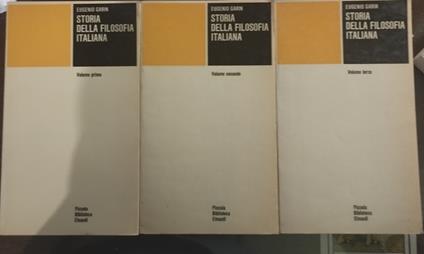 Storia della filosofia Italiana - Eugenio Garin - copertina