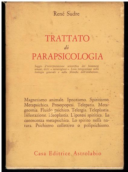 Trattato Di Parapsicologia - copertina