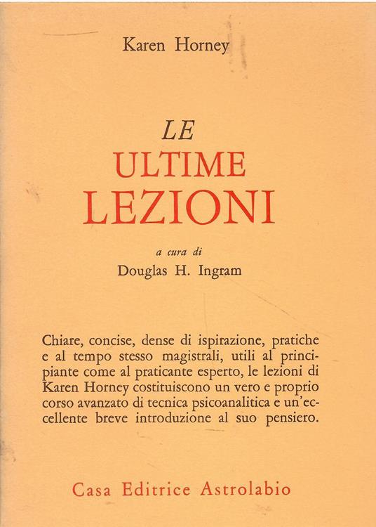 Le ultime lezioni - Karen Horney - copertina