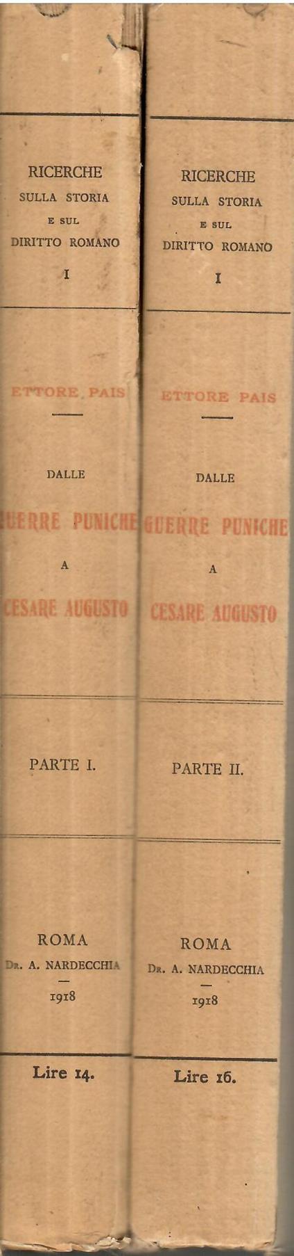 Dalle guerre puniche a Cesare Augusto - Ettore Pais - copertina