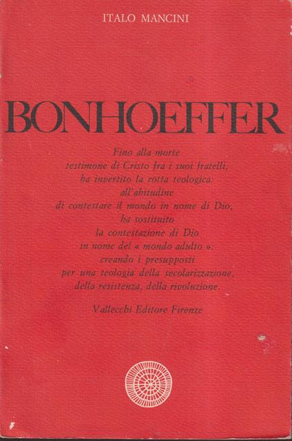 Bonhoefffer - Italo Mancini - copertina