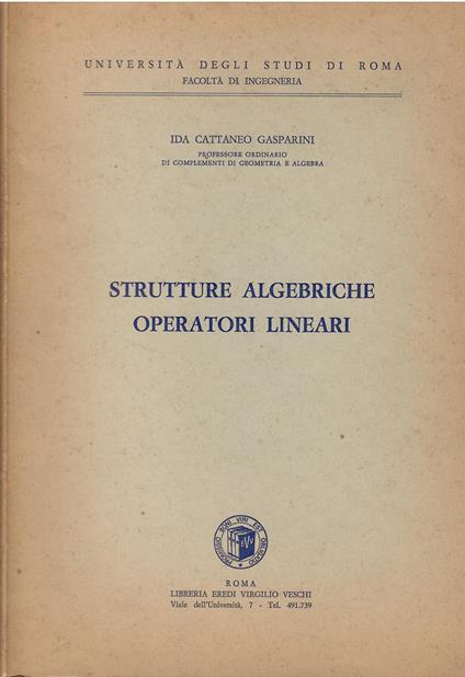 Strutture algebriche - Operatori lineari - copertina