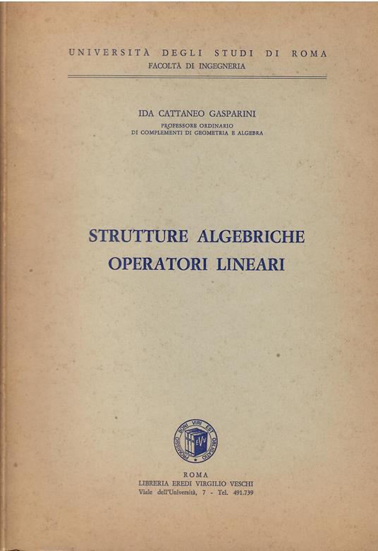 Strutture algebriche - Operatori lineari - copertina
