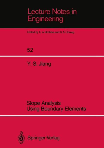 Slope Analysis Using Boundary Elements: 52 - copertina