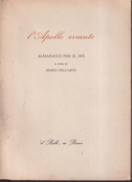 L' Apollo errante - Mario Dell'Arco - copertina
