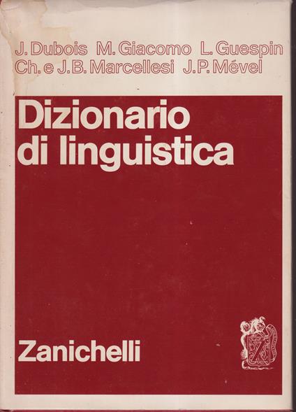 Dizionario di linguistica - copertina