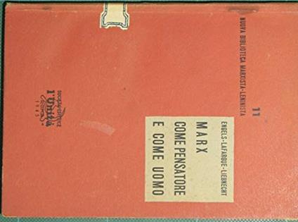 Marx Come Pensatore E Come Uomo - copertina