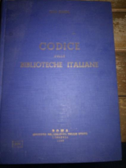 Codice delle biblioteche italiane - copertina