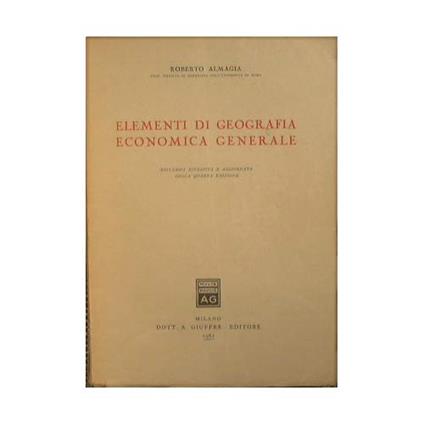 Elementi di geografia economica generale - copertina