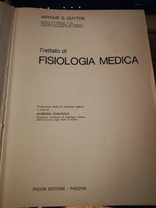 Trattato Di Fisiologia Medica - copertina