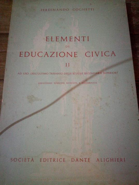 Elementi di educazione civica vol i° - copertina