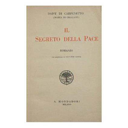 Il segreto della pace - copertina
