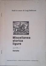 Studi in onore di Luigi Bulferetti. Miscellanea storica ligure. Anno XVIII n.1. Estratto
