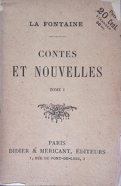 Contes et Nouvelles. Tome I - Jean de La Fontaine - copertina