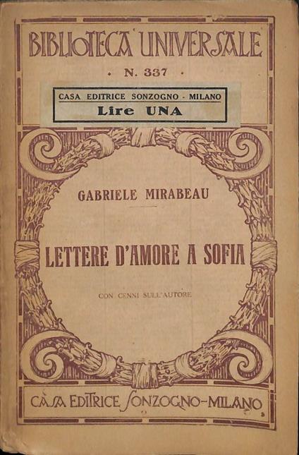 Lettere d'amore a Sofia - copertina
