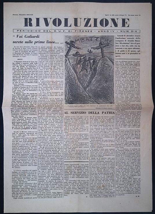 Rivoluzione. Anno IV N.3-4 dicembre 1942-XXI - copertina