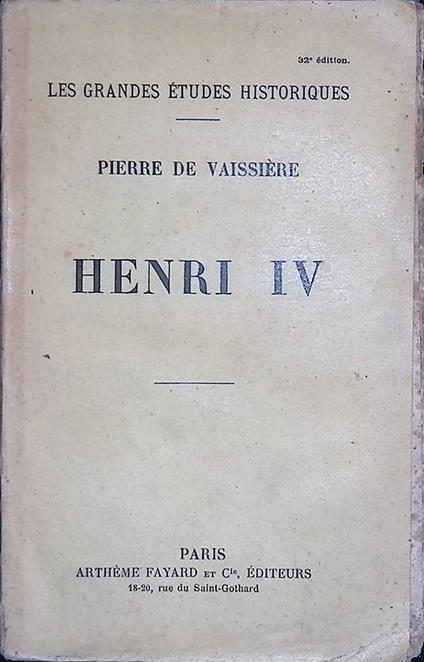 Henri IV - copertina