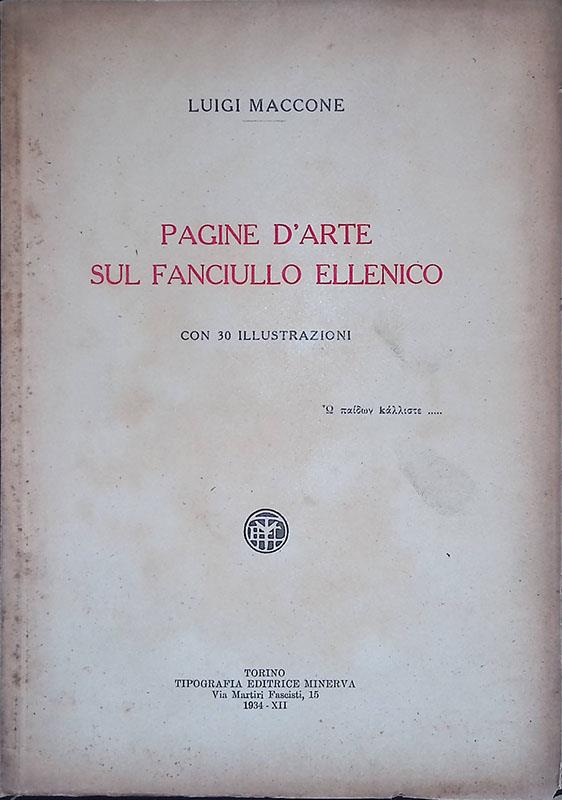 Pagine d'arte sul fanciullo ellenico