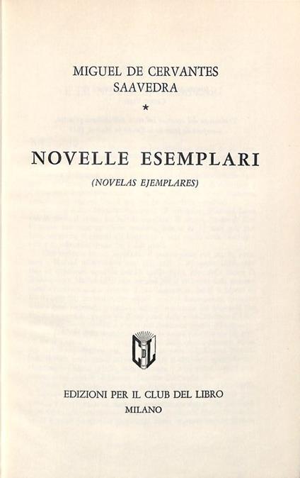 Novelle esemplari - Miguel de Cervantes - copertina