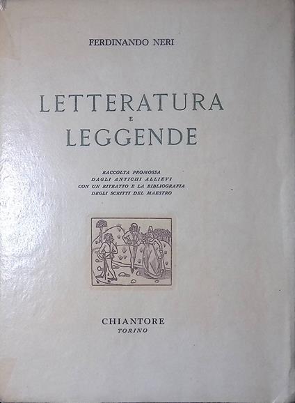 Letteratura e leggende - copertina