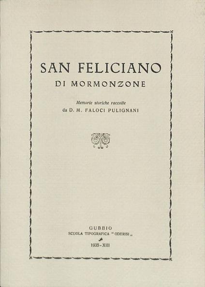 San Feliciano di Mormonzone. Memorie storiche raccolte da Faloci Pulignani - copertina