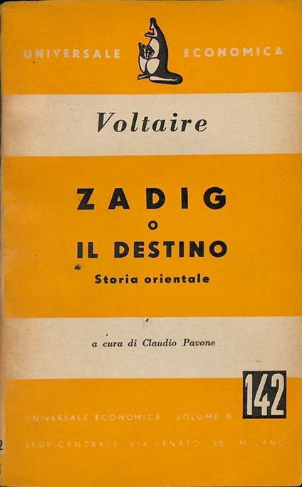 Zadig o il destino. Storia orientale - Voltaire - copertina