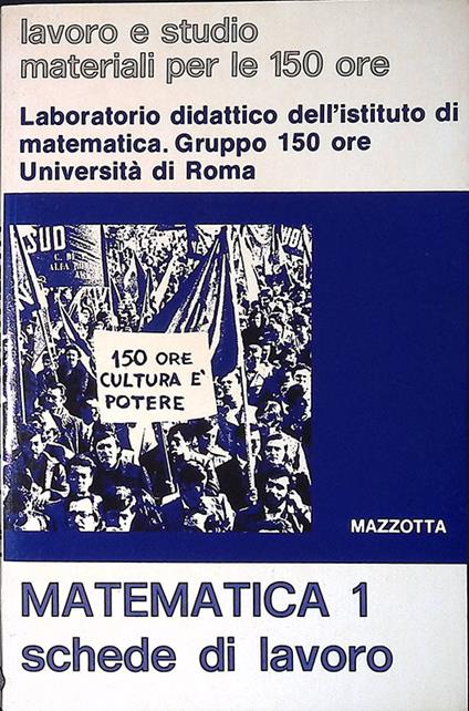 Matematica 1. Schede di lavoro - copertina