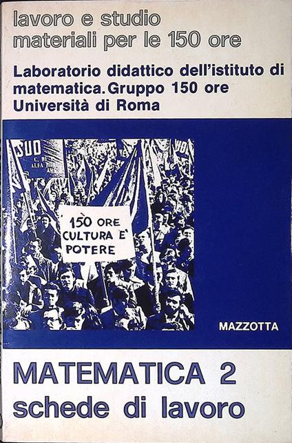 Matematica 2. Schede di lavoro - copertina