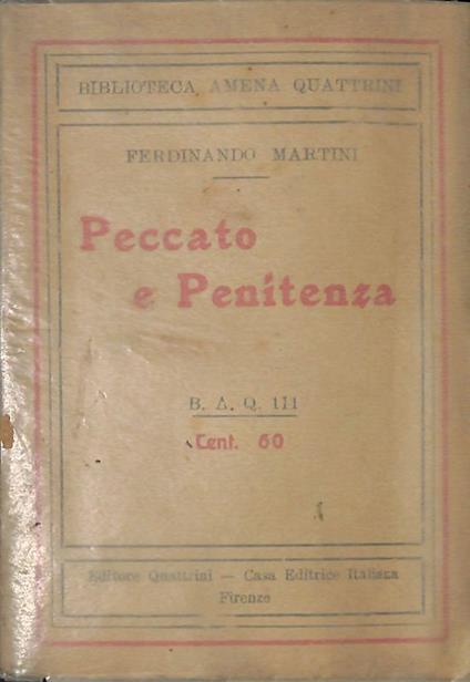 Peccato e penitenza - Ferdinando Martini - copertina