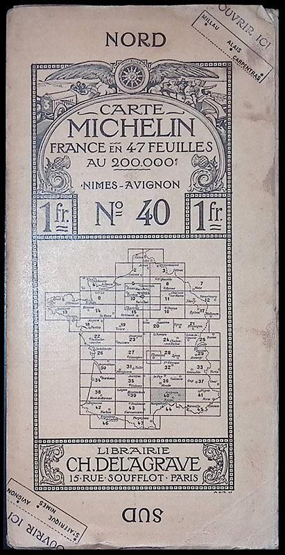 Carte Michelin. France en 47 feuilles au 200.000. Nimes-Avignon. N.40 - copertina