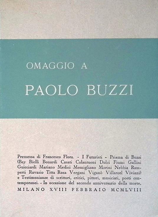 Omaggio a Paolo Buzzi - copertina