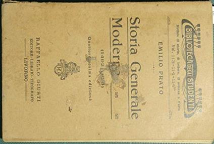 Storia generale moderna (1492 - 1920) - copertina