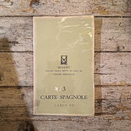 Carte Spagnole - Carlo Bo - copertina