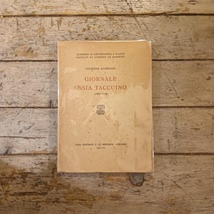 Giornale ossia taccuino (1925 - 1930) - Giuseppe Raimondi - copertina