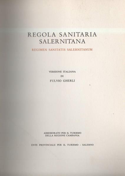 REGOLA SANITARIA SALERNITANA (s.d.) - Fulvio Gherli - copertina