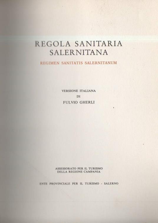 REGOLA SANITARIA SALERNITANA (s.d.) - Fulvio Gherli - copertina